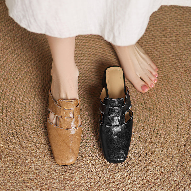 Selara™ Leather Cut-Out Mules