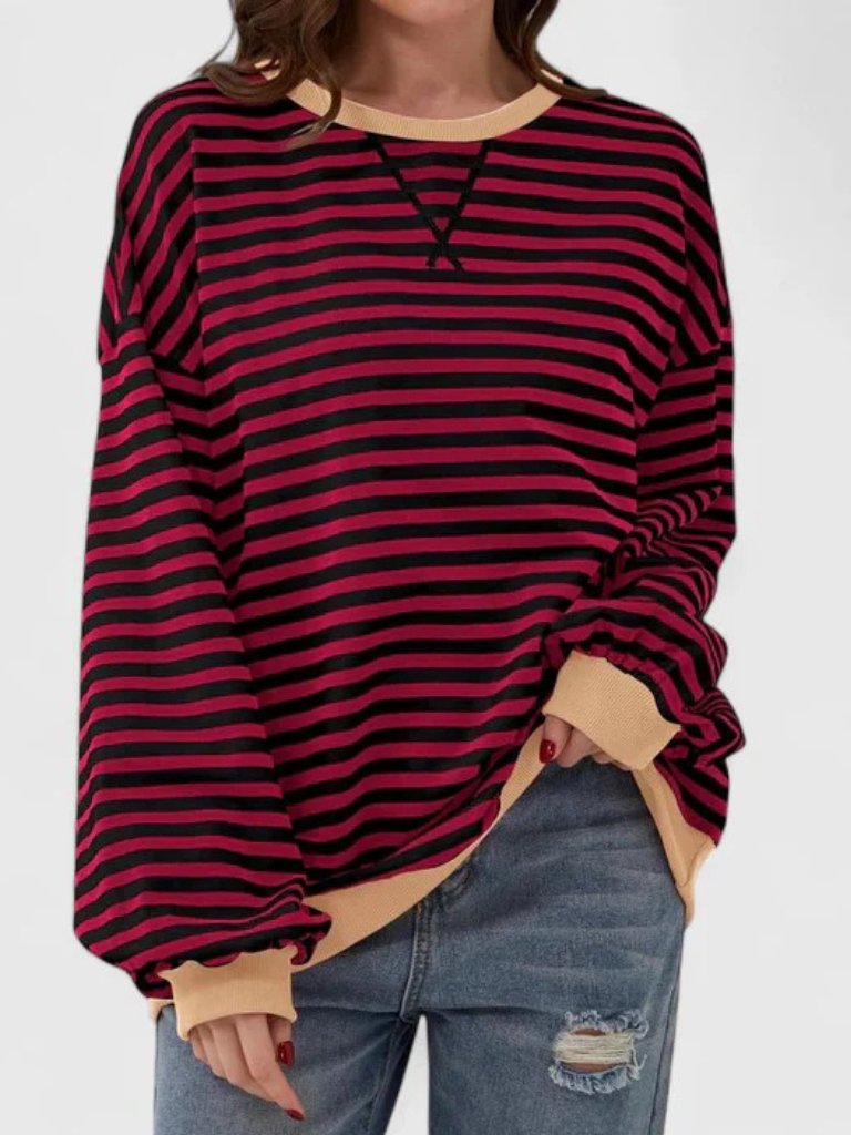 Sharon™ Cozy Striped Knit Sweater