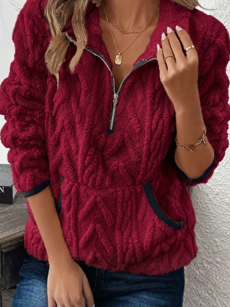 Denise™ Cozy Plush Half-Zip Pullover