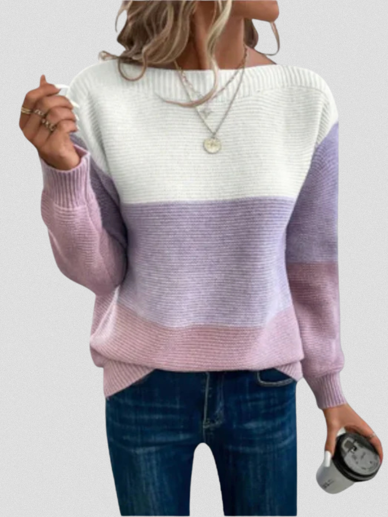 Evelyn™ Cozy Patchwork Knit Sweater