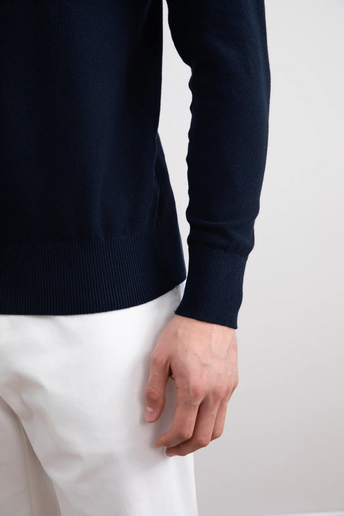 Freja™ | Navy blue crew neck sweater, 180 mil