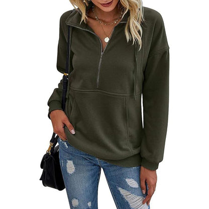 ANNIE™ - Tröja med slag och dragkedja för kvinnor, casual pullover