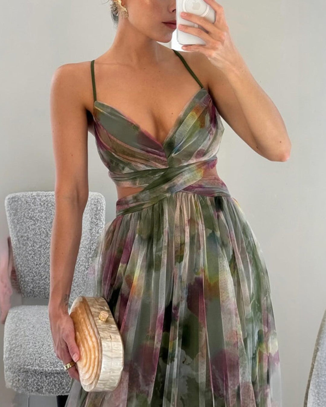 Millie - Elegant Blommig Maxiklänning