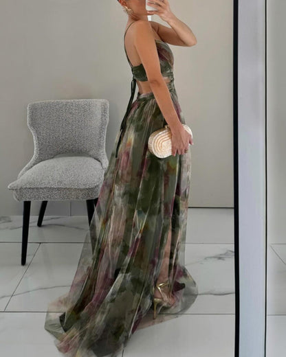 Millie - Elegant Blommig Maxiklänning