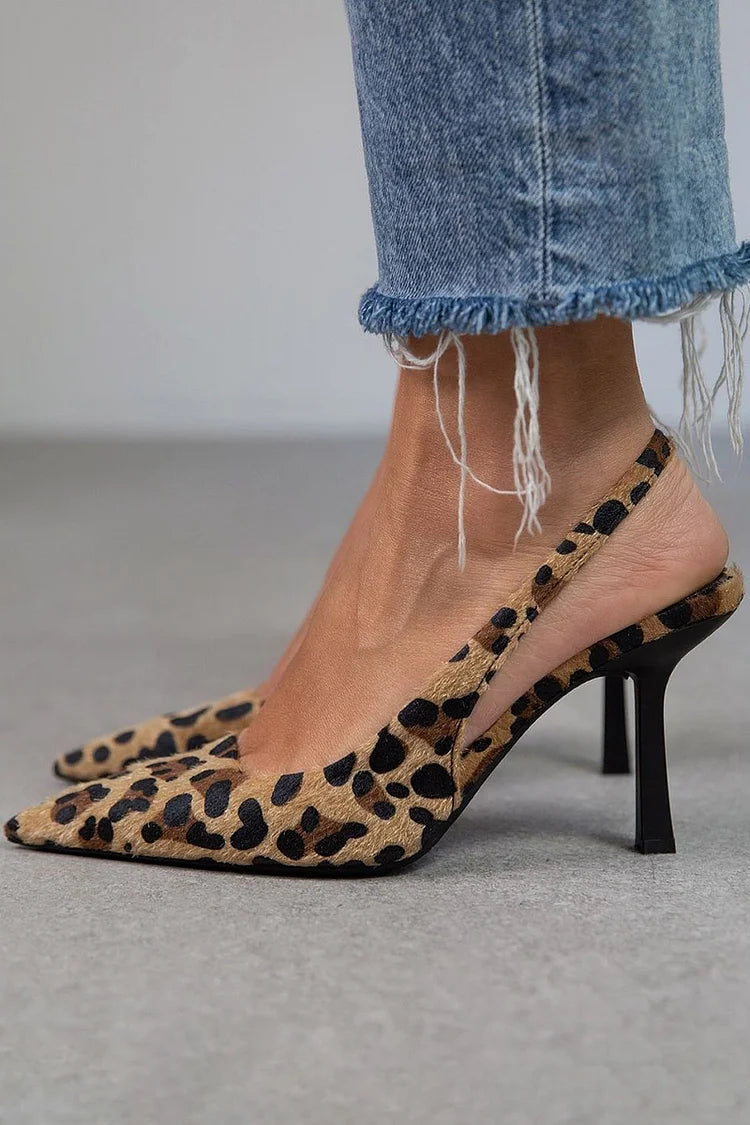 Lioren™ – Leopard Slingback Heels