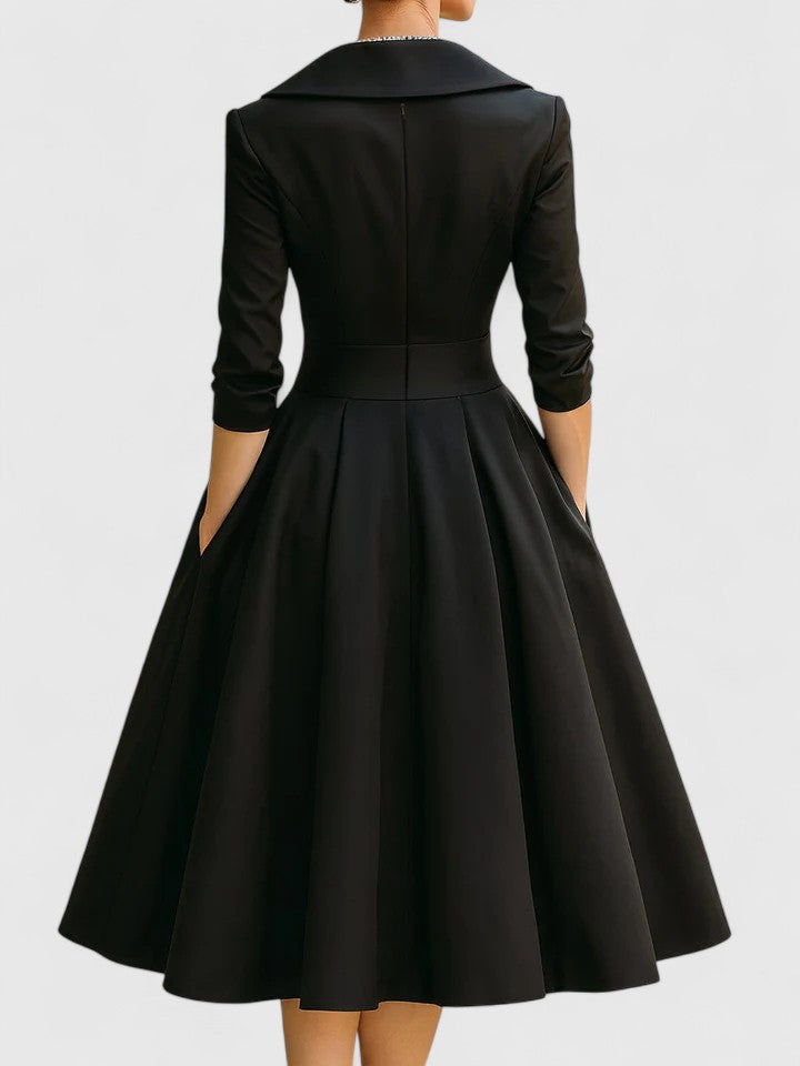 AllureGrace™ – Elegant Vintage Midi Dress