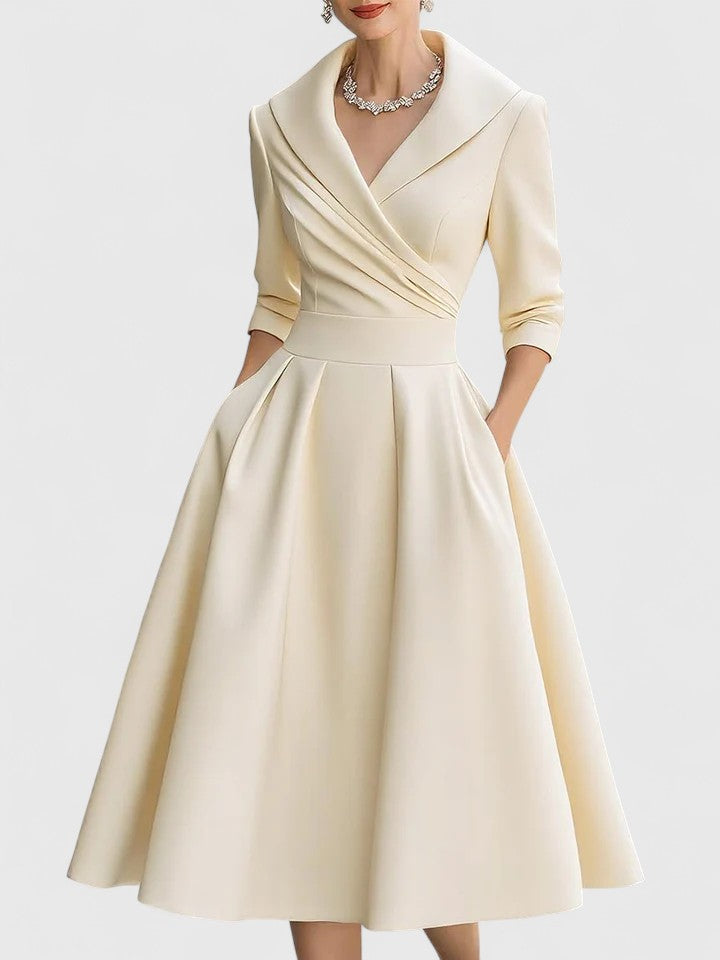 AllureGrace™ – Elegant Vintage Midi Dress