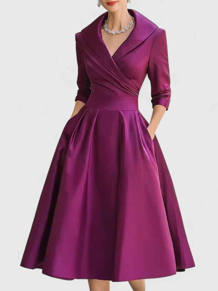 AllureGrace™ – Elegant Vintage Midi Dress