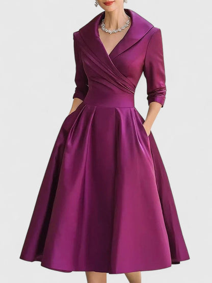 AllureGrace™ – Elegant Vintage Midi Dress