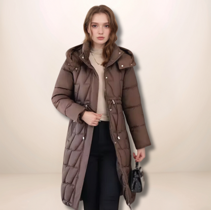 Isabella lång quiltad jacka