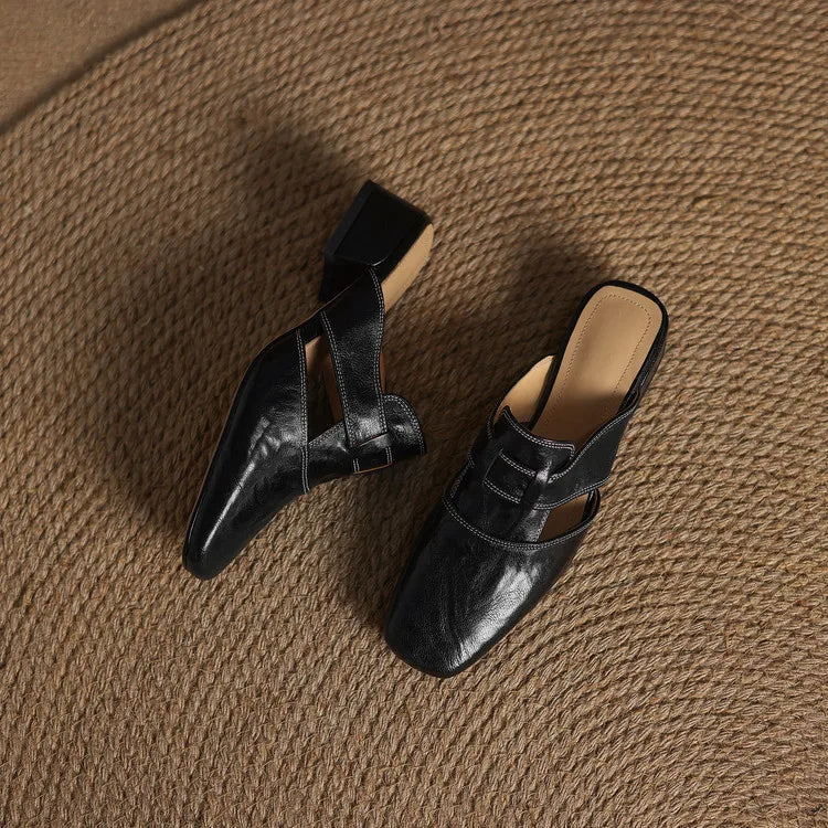 Selara™ Leather Cut-Out Mules