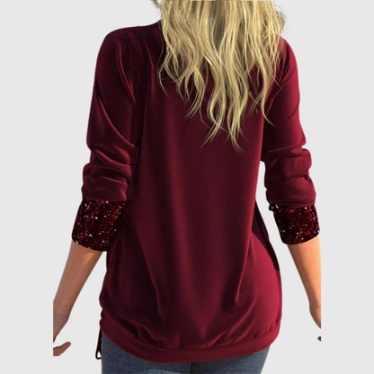 Odeline | Modern paljettblus med lager