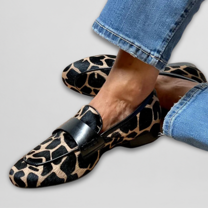 Selvara™ – Leopard Leather Loafers