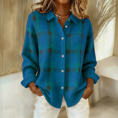 Willow & Coast™ – Soft Plaid Knit Cardigan