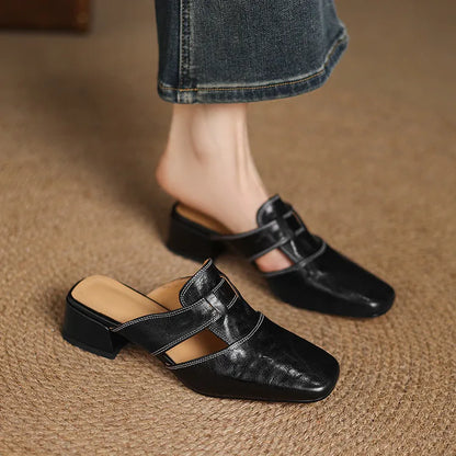 Selara™ Leather Cut-Out Mules