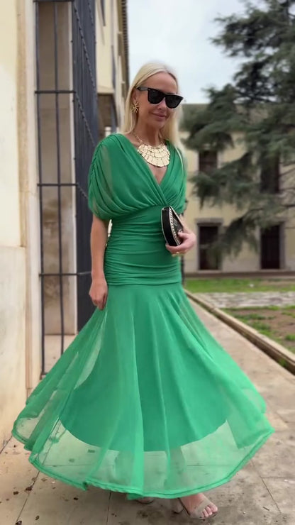 Sienna - Elegant Grön Klänning