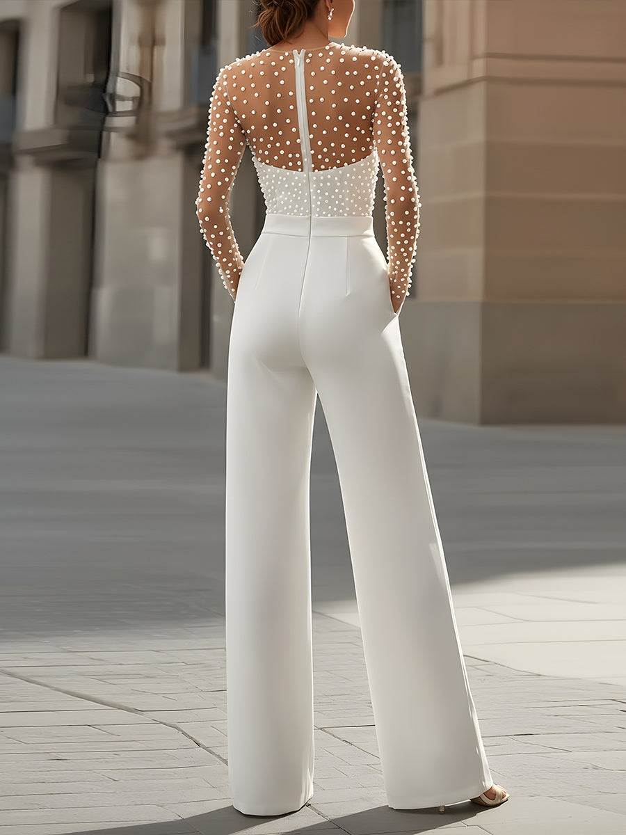 Araminta | Pärlprydnadsvit Jumpsuit