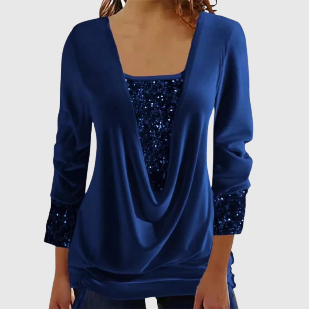 Odeline | Modern paljettblus med lager