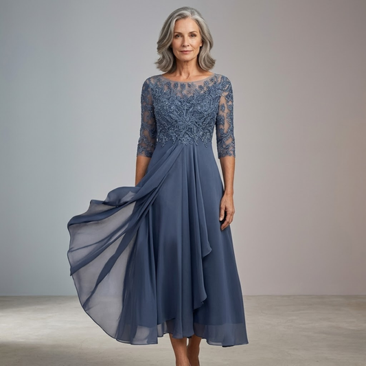 Maria - Elegant Midiklänning i Spets