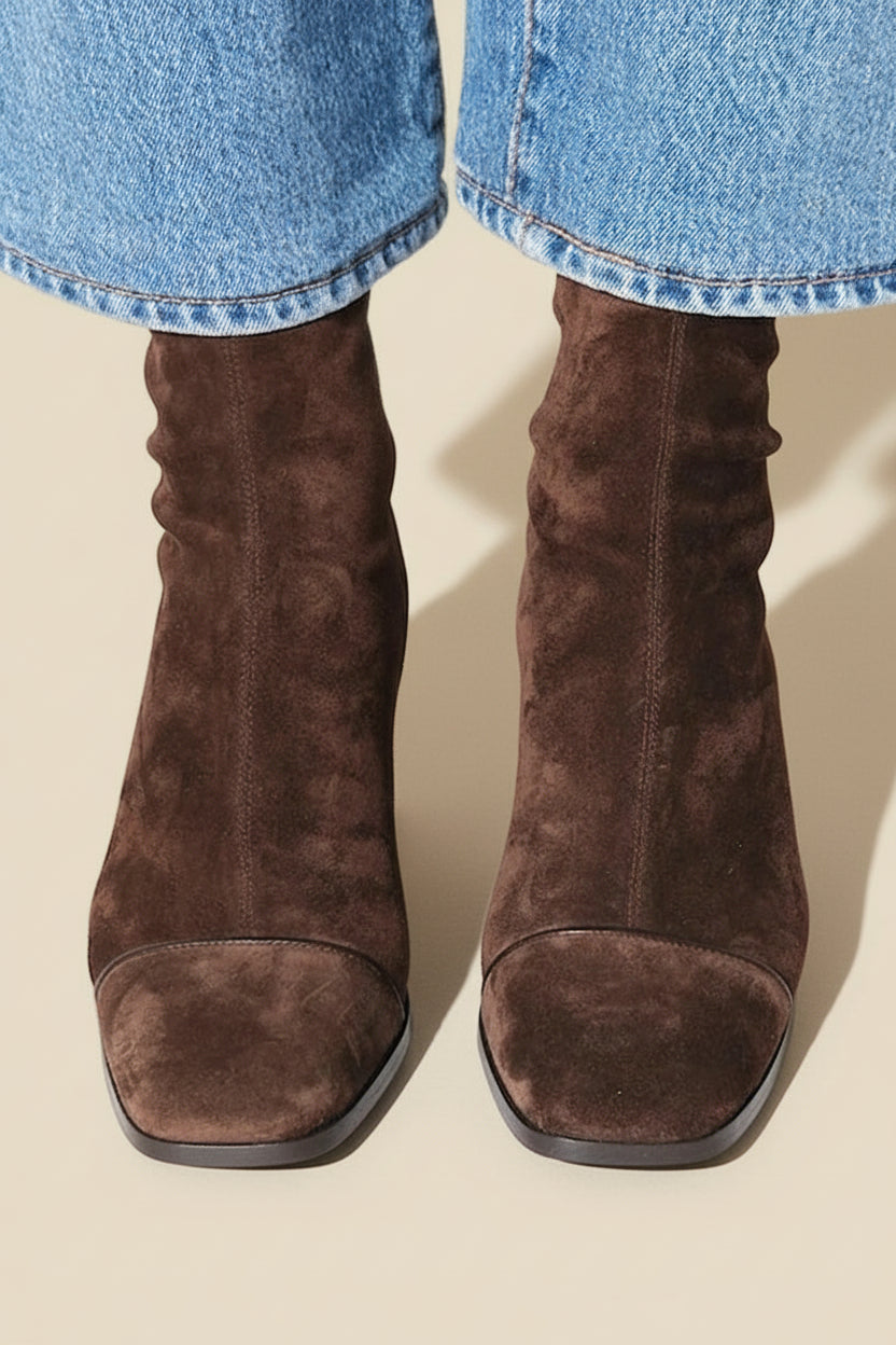 Calira™ – Suede Ankle Block Heel Boots