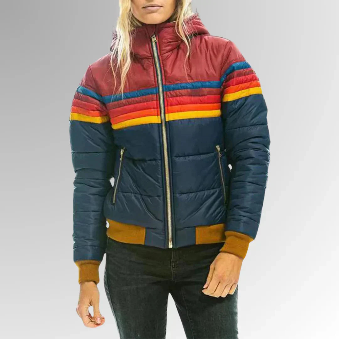 Sierra - Dam retro randig täckjacka