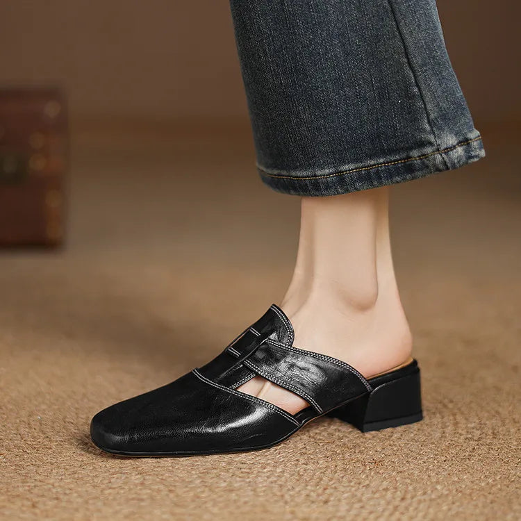 Selara™ Leather Cut-Out Mules