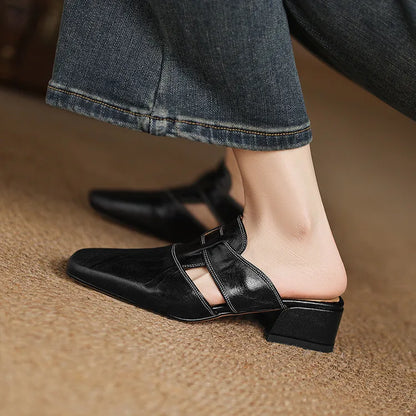Selara™ Leather Cut-Out Mules