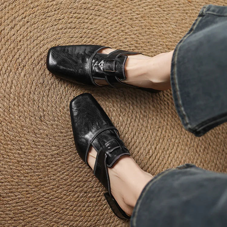 Selara™ Leather Cut-Out Mules