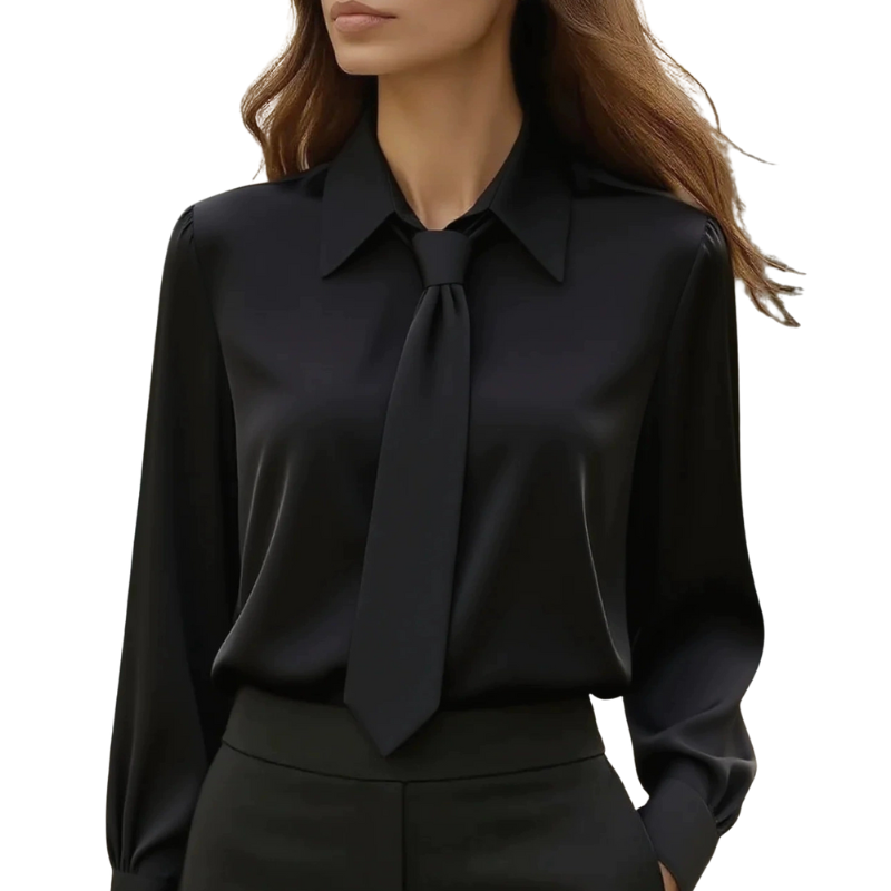 JONNIE™ – Långärmad skjorta med modern Tie Detail