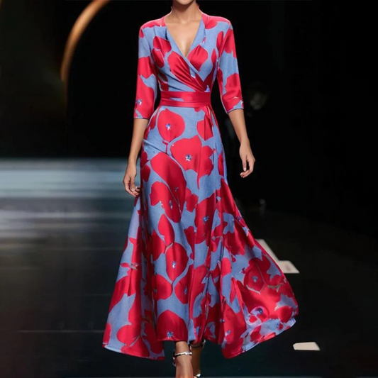 Vivian | Snygg elegant mönstrad klänning