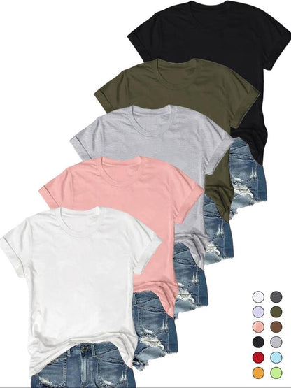 OLIVE™ - Avslappnad kortärmad t-shirt (5-pack)