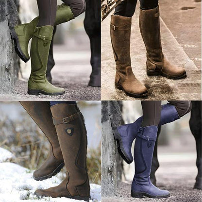 Ravelle™ – Leather Knee-High Utility Boots