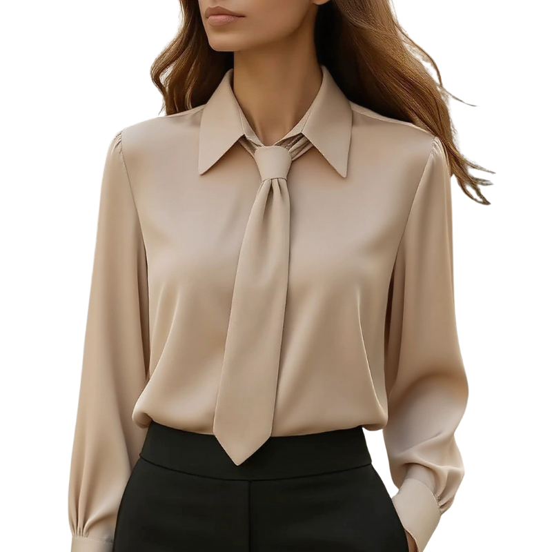 JONNIE™ – Långärmad skjorta med modern Tie Detail