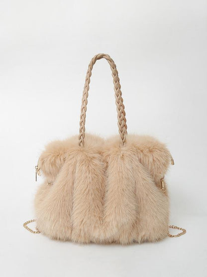 LuxeFrost™ – Plush Faux-Fur Shoulder Bag