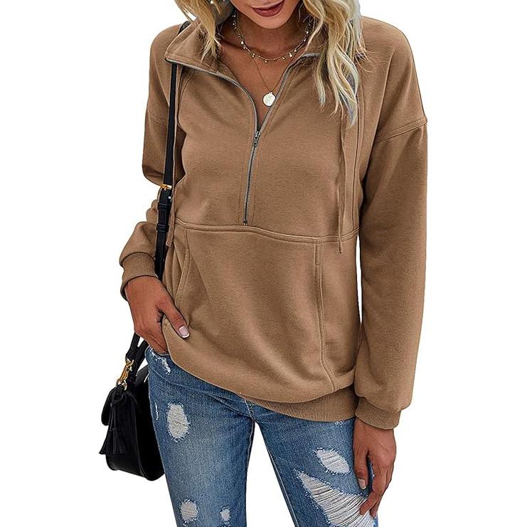 ANNIE™ - Tröja med slag och dragkedja för kvinnor, casual pullover