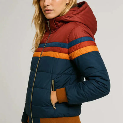Sierra - Dam retro randig täckjacka