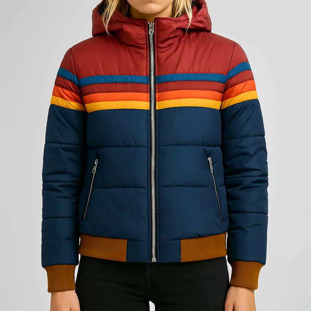 Sierra - Dam retro randig täckjacka