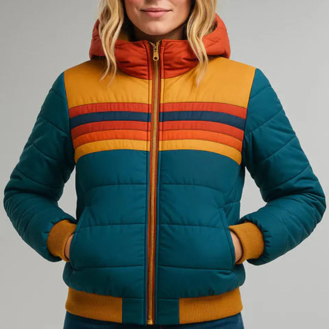 Sierra - Dam retro randig täckjacka