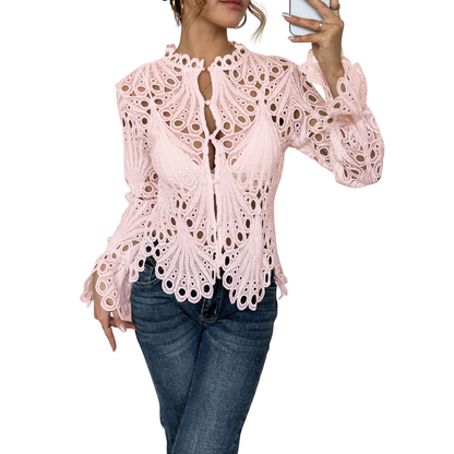 SARAH™ – Modern blus med ihåliga detaljer