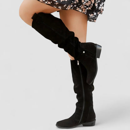 Valenor™ – Slouch Knee-High Suede Boots