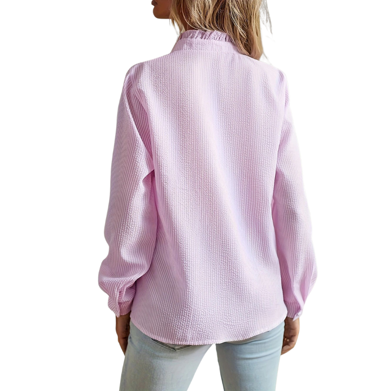 HONEY™ – Modern blus med volangkant