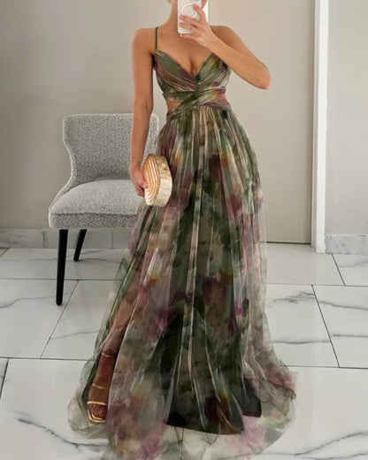 Millie - Elegant Blommig Maxiklänning