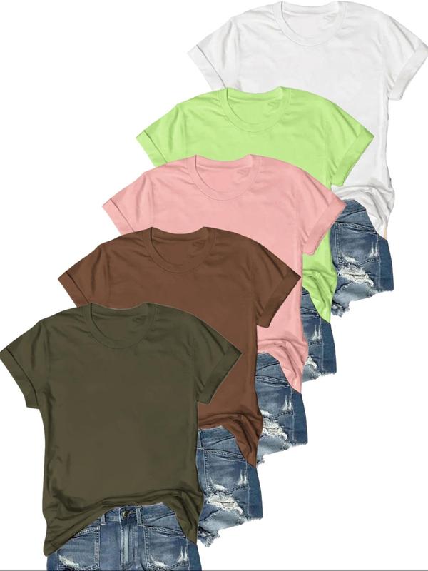 OLIVE™ - Avslappnad kortärmad t-shirt (5-pack)