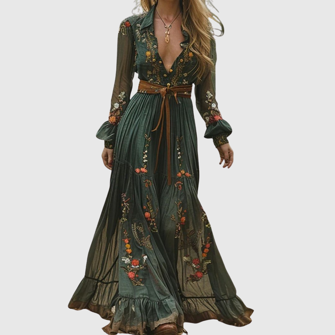 Alina Soleil - Romantisk Boho Maxiklänning