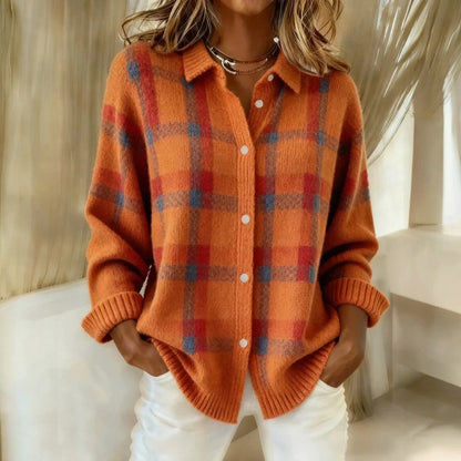 Willow & Coast™ – Soft Plaid Knit Cardigan