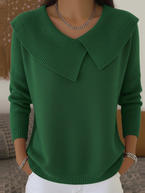 HarborRue™ – Folded Collar Knit Top