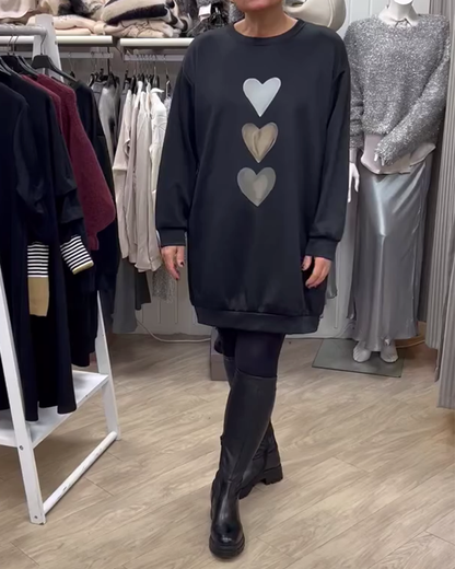 BRIANA™ - Avslappnad sweatshirtklänning