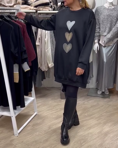 BRIANA™ - Avslappnad sweatshirtklänning