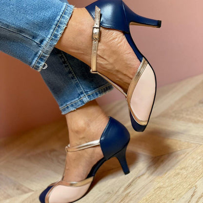 Lucienne™ Two-Tone T-Strap Heels
