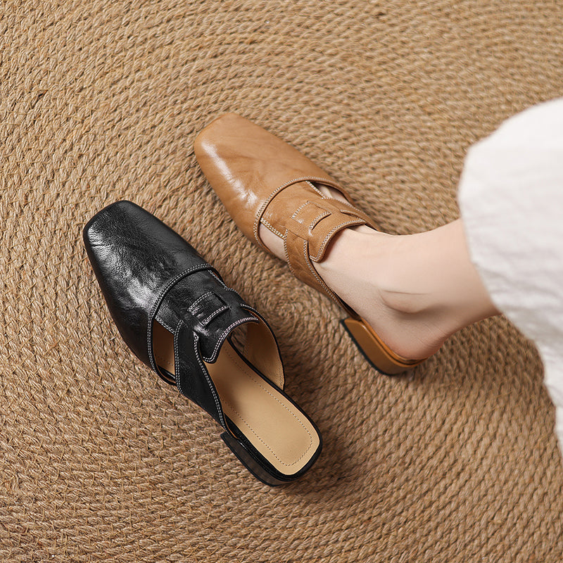 Selara™ Leather Cut-Out Mules